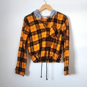Crop Hooded Flannel